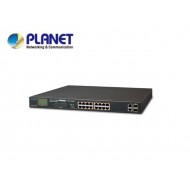 16-Port 10/100TX 802.3at PoE + 2-Port Gigabit TP/SFP Combo Ethernet Switch with LCD PoE Monitor (300W)