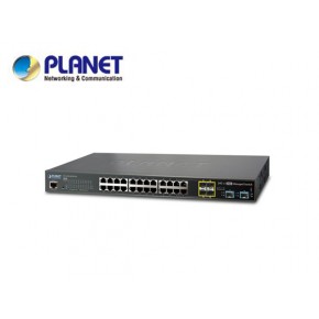 GS-5220-20T4C4XR: L2+/L4 20-Port 10/100/1000T + 4-port Gigabit TP/SFP combo + 4-Port 10G SFP+ Managed Switch, with Hardware Layer3 IPv46/IPv6 Static Routing, , W/ 48V Redundant Power