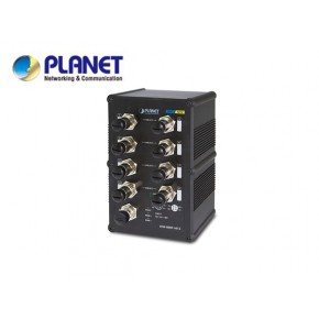 IP67 rated 8-Port 10/100Mbps M12 Fast Ethernet Switch (-40 to 75 degree C)